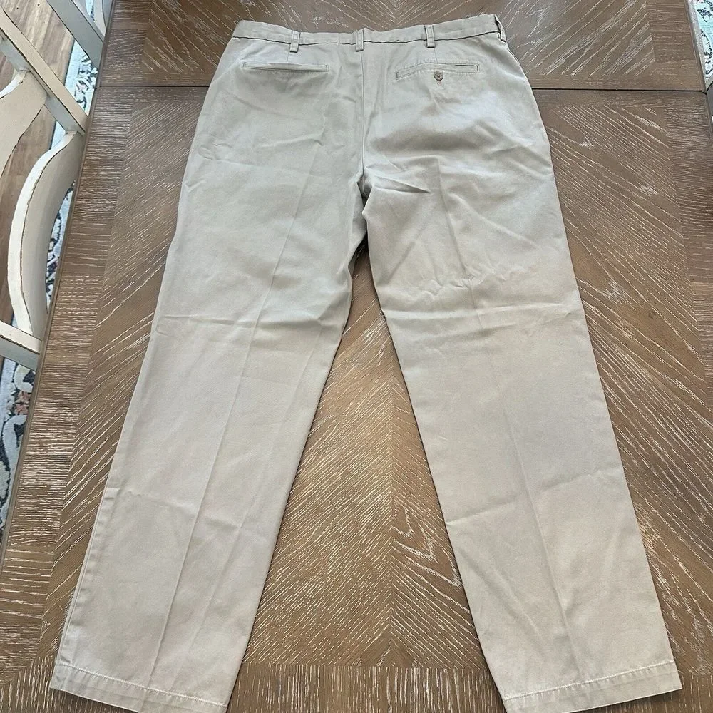 Banana Republic 38x32 KHAKI Mens Straight Fit Pants‎ Flat Front EXCELLENT
